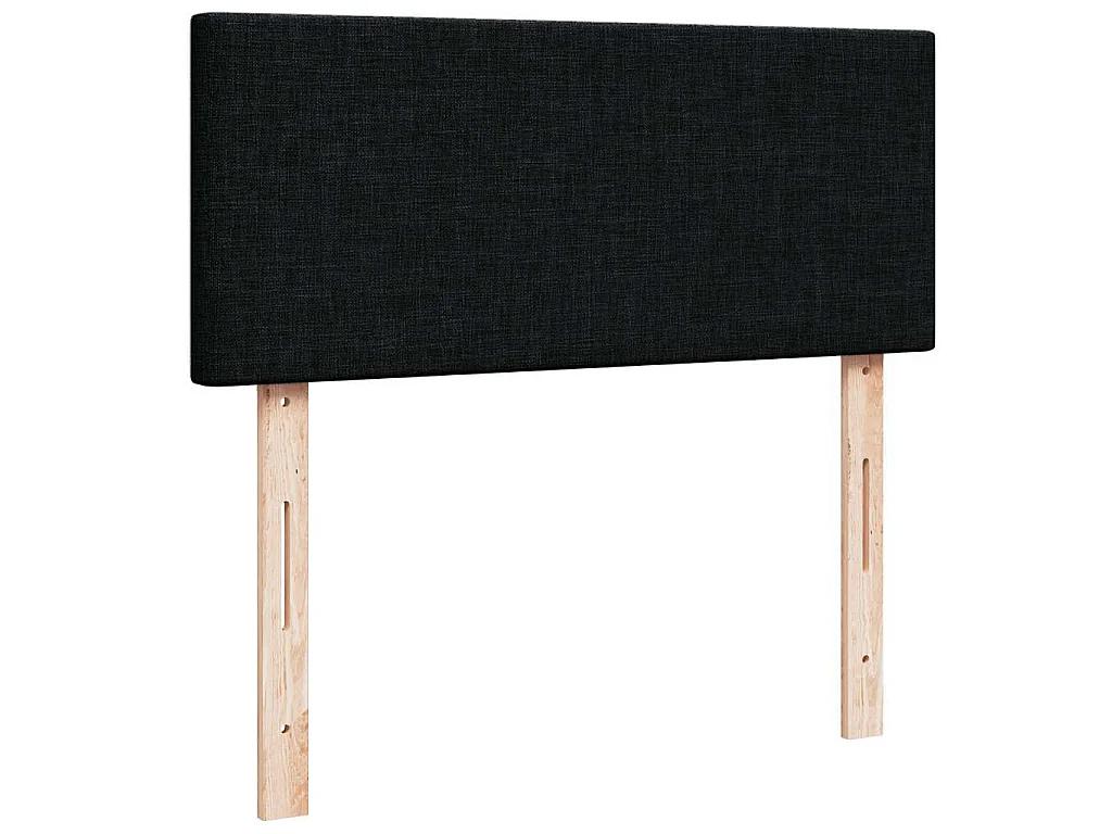 Pouf Letto con Materasso Nero 120x190 cm in Tessuto