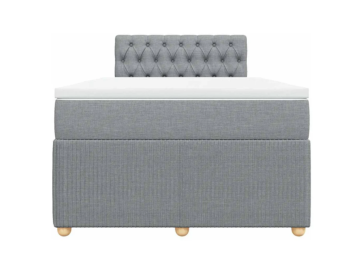 Sommier à lattes de lit et matelas gris clair 120x190 cm tissu