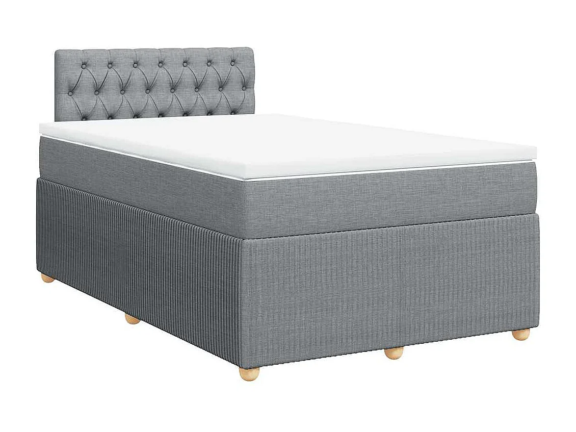 Boxspringbett mit Matratze Hellgrau 120x190 cm Stoff