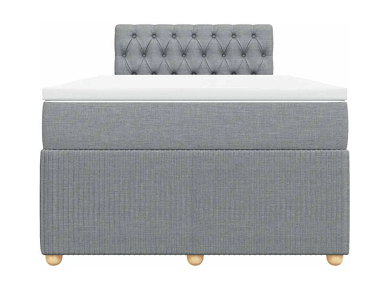 Boxspringbett mit Matratze Hellgrau 120x190 cm Stoff