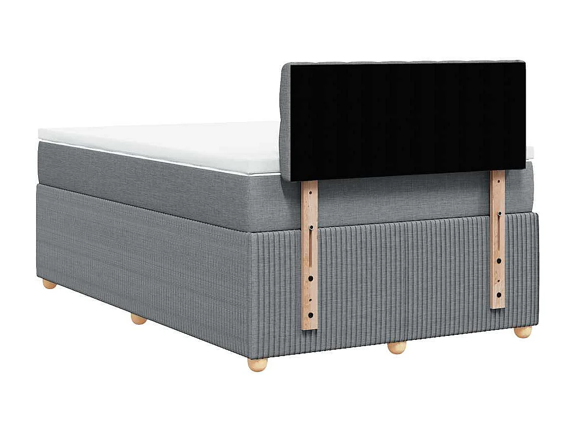 Boxspringbett mit Matratze Hellgrau 120x190 cm Stoff