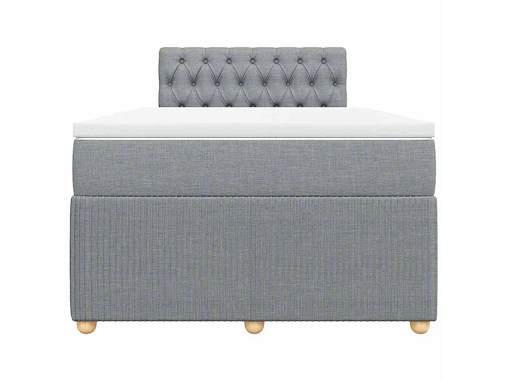 Boxspring met matras stof lichtgrijs 120x190 cm