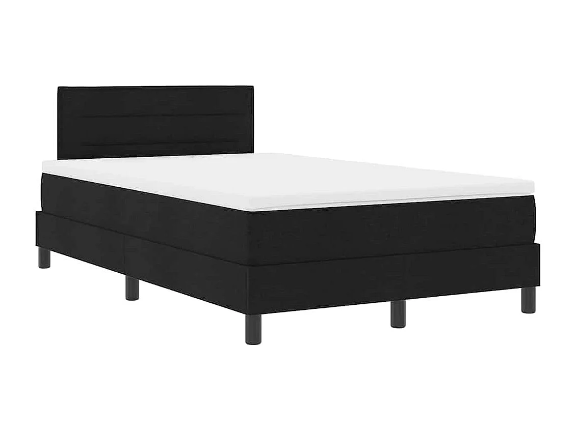 Letto a molle con materasso Nero 120 x 190 cm Tessuto