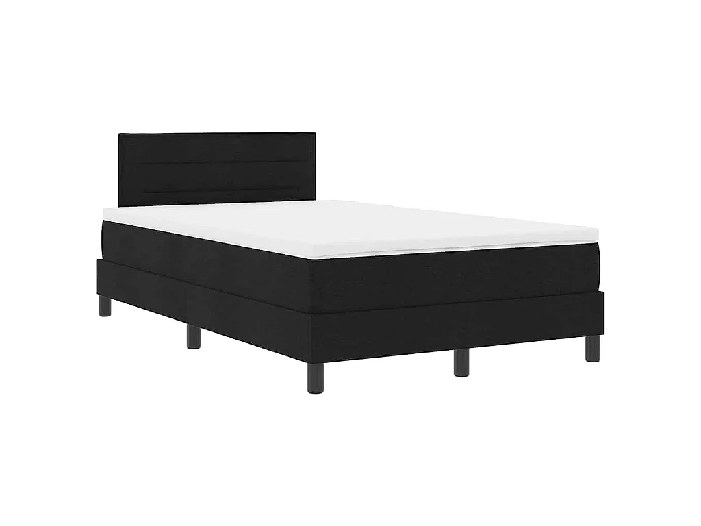 Boxspring bed met LED-stripverlichting Zwart 120 x 190 cm Stof
