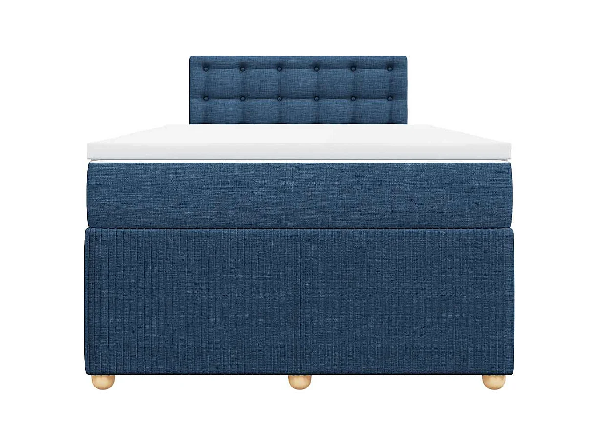Sommier à lattes de lit avec matelas bleu 120x190 cm tissu