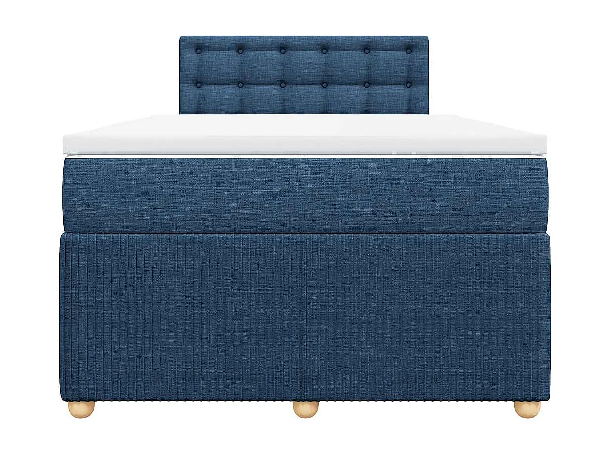 Boxspringbett mit Matratze Blau 120x190 cm Stoff
