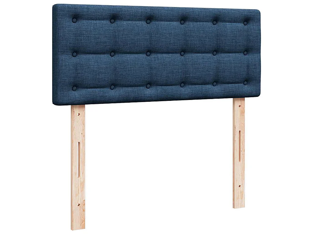 Cama box spring con colchón tela azul 120x190 cm