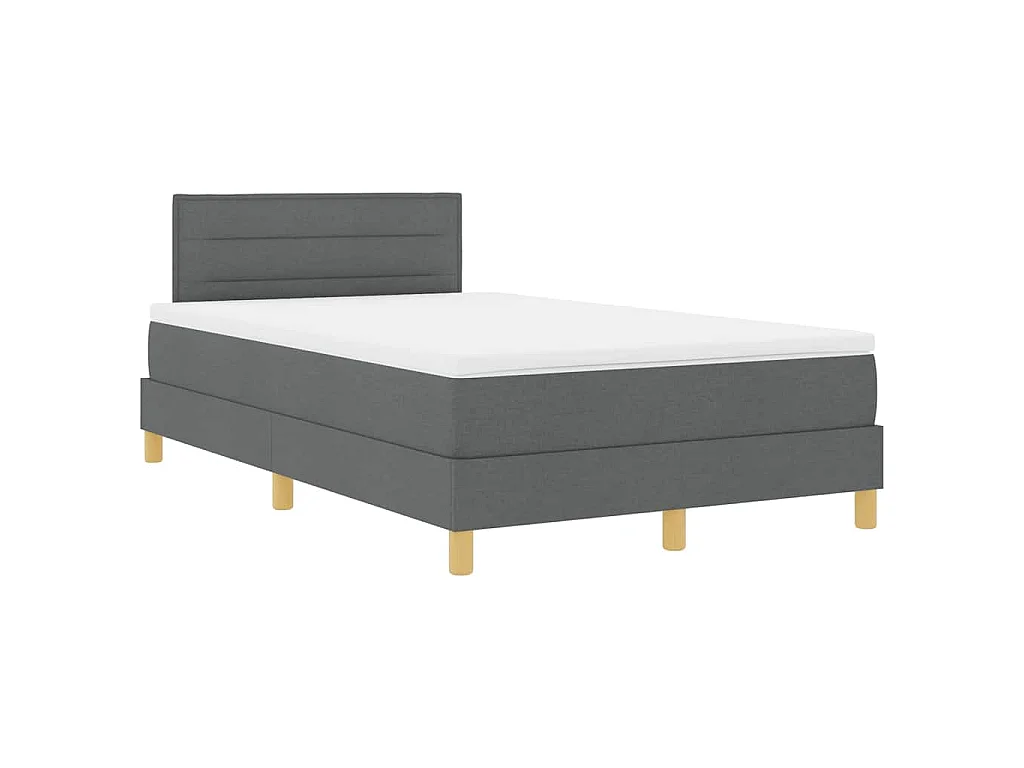Boxspringbett mit Kissen Dunkelgrau 120 x 190 cm Stoff