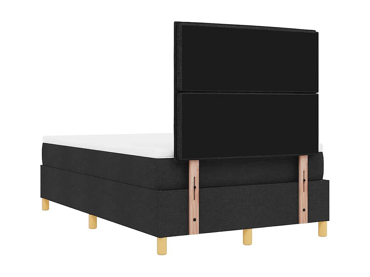 Letto a molle con materasso Nero 120 x 190 cm Tessuto