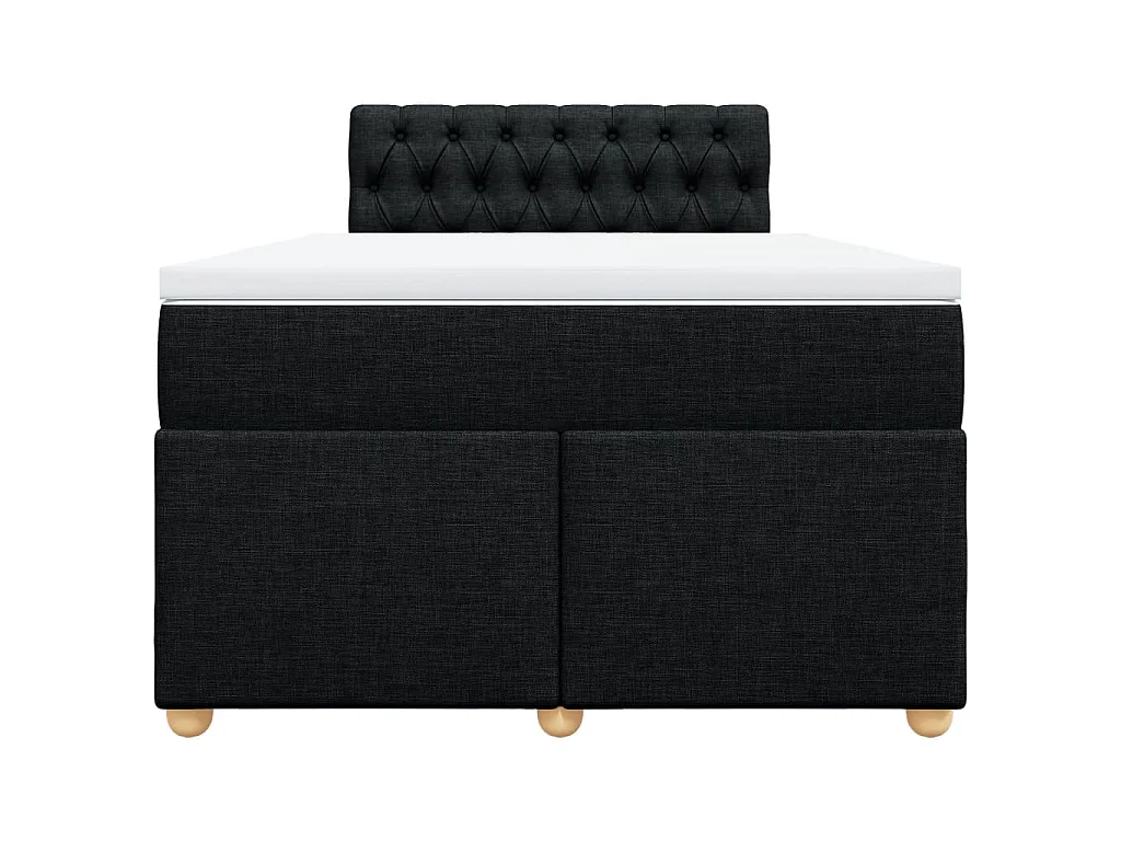 Cama box spring con colchón tela negro 120x190 cm