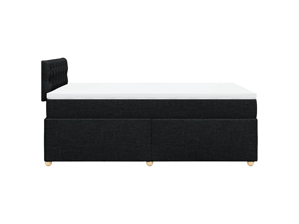 Cama box spring con colchón tela negro 120x190 cm