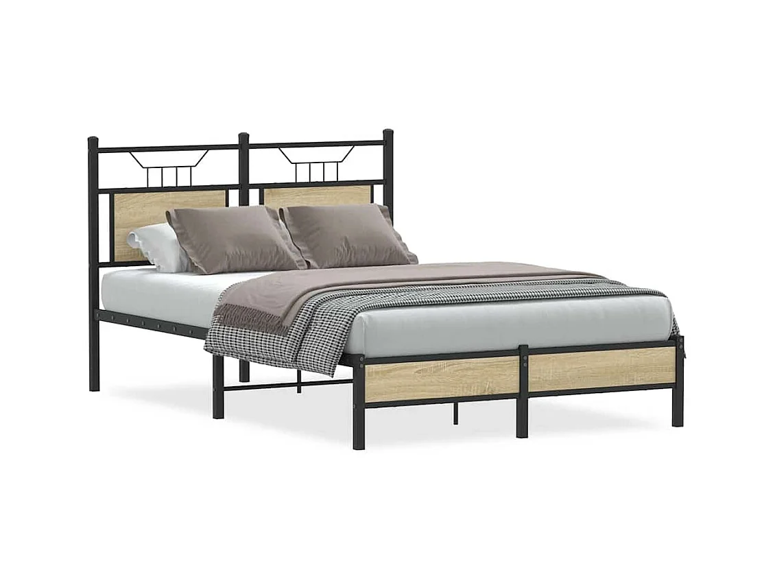 Cadre de lit sans matelas chêne sonoma 120x190 cm