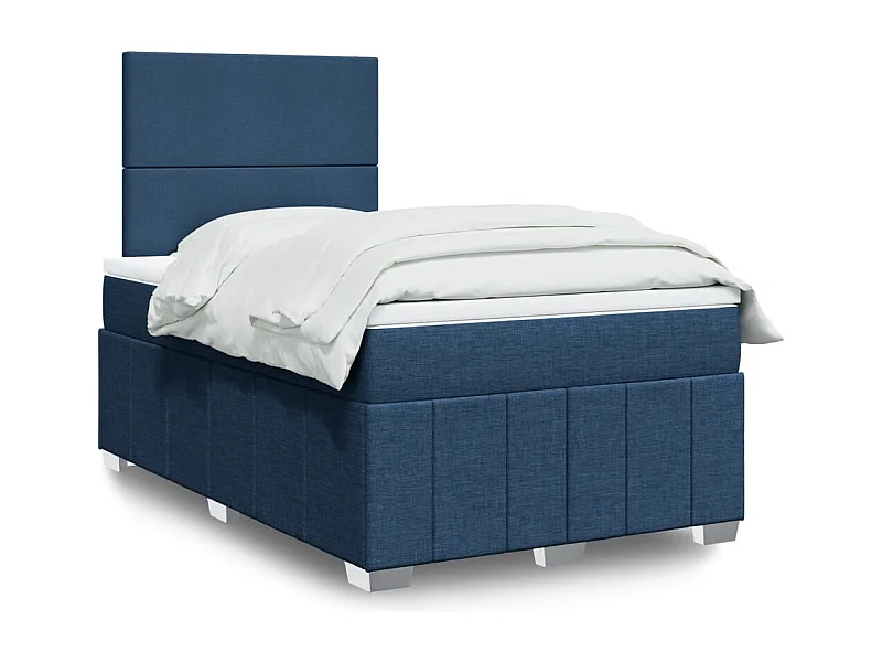 Boxspringbett mit Matratze Blau 120x190 cm Stoff