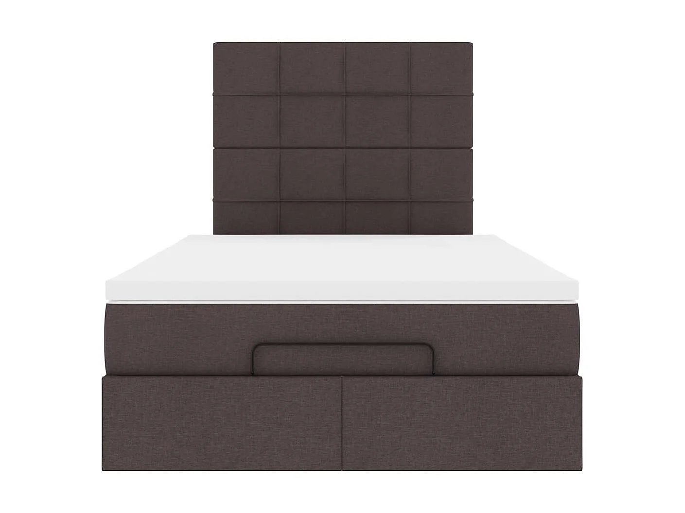 Ottoman bed met matras en LED's 120x190 cm stof donkerbruin