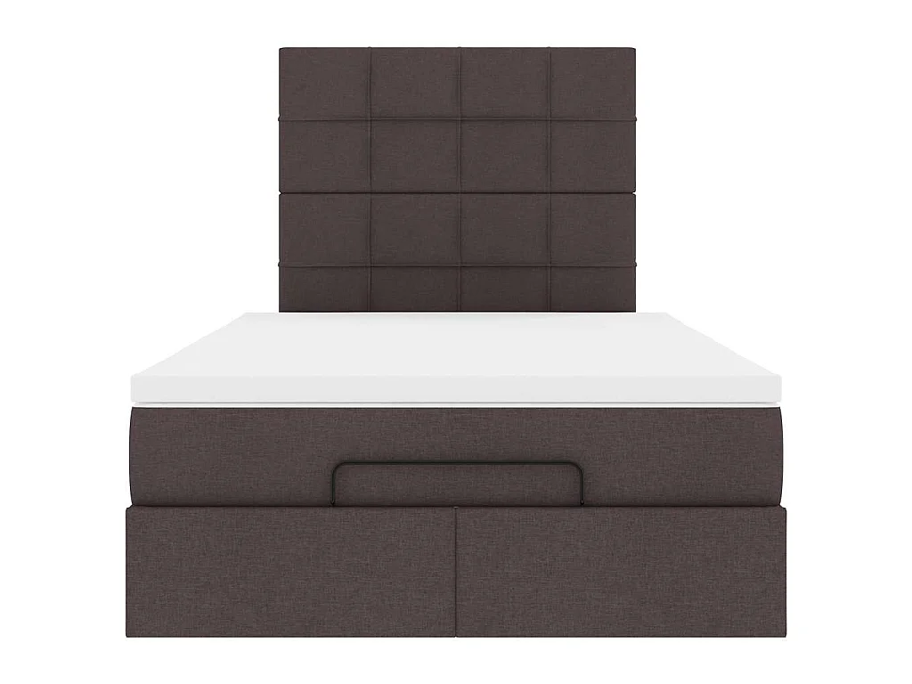 Ottoman bed met matras en LED's 120x190 cm stof donkerbruin