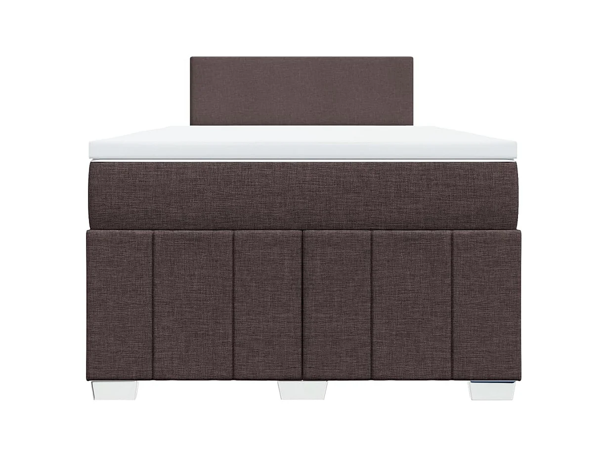 Boxspring met matras stof donkerbruin 120x190 cm