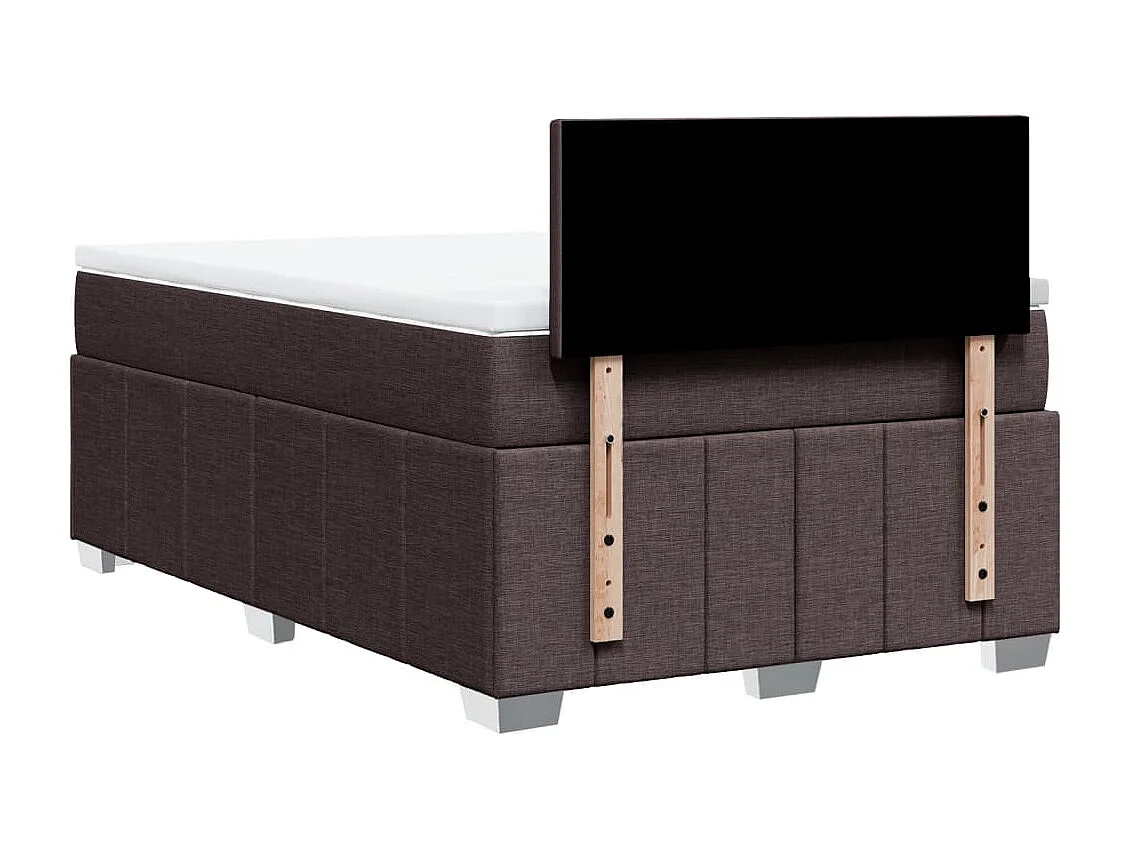 Boxspring met matras stof donkerbruin 120x190 cm