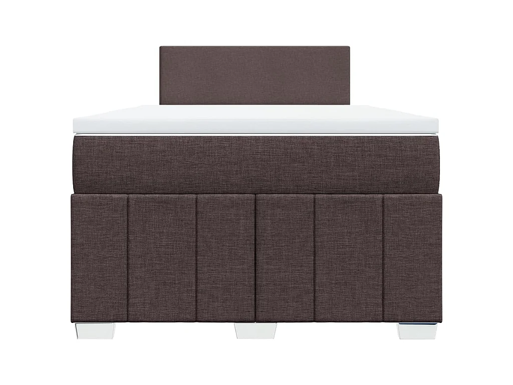 Giroletto a Molle con Materasso Marrone Scuro 120x190cm Tessuto