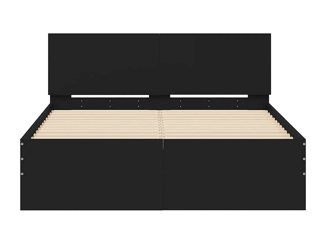 Estrutura de cama com cabeceira e luzes LED 120x200 cm preto