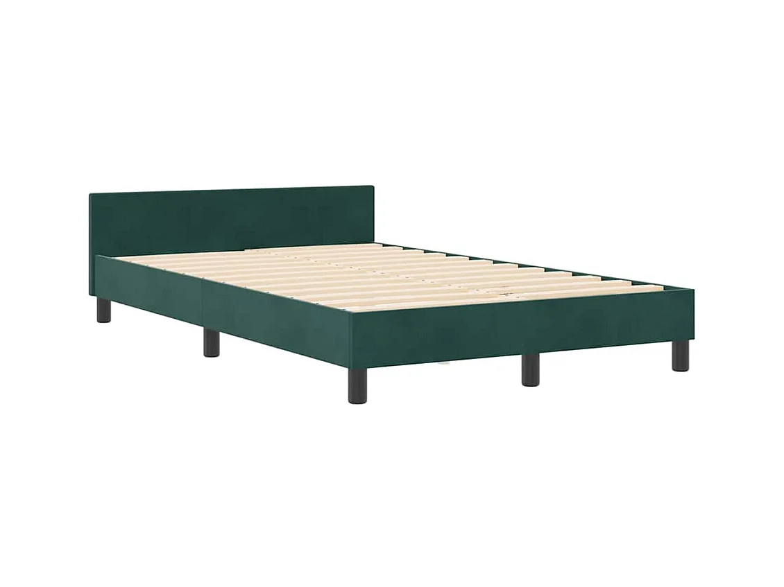 Bedframe met hoofdeinde Donkergroen 120 x 200 cm Fluweel