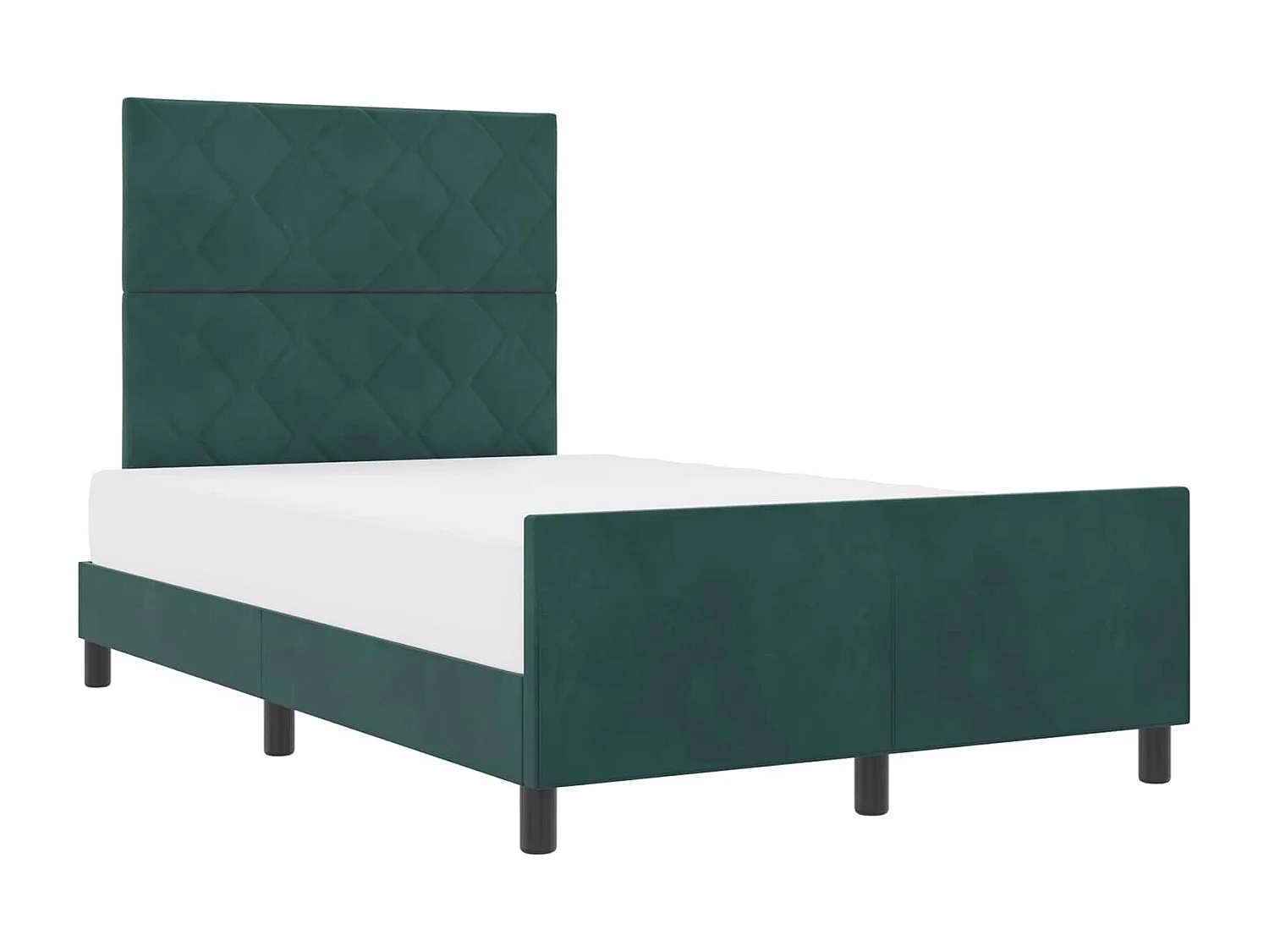 Lit à ressorts avec tête de lit Vert foncé 120 x 200 cm Velours