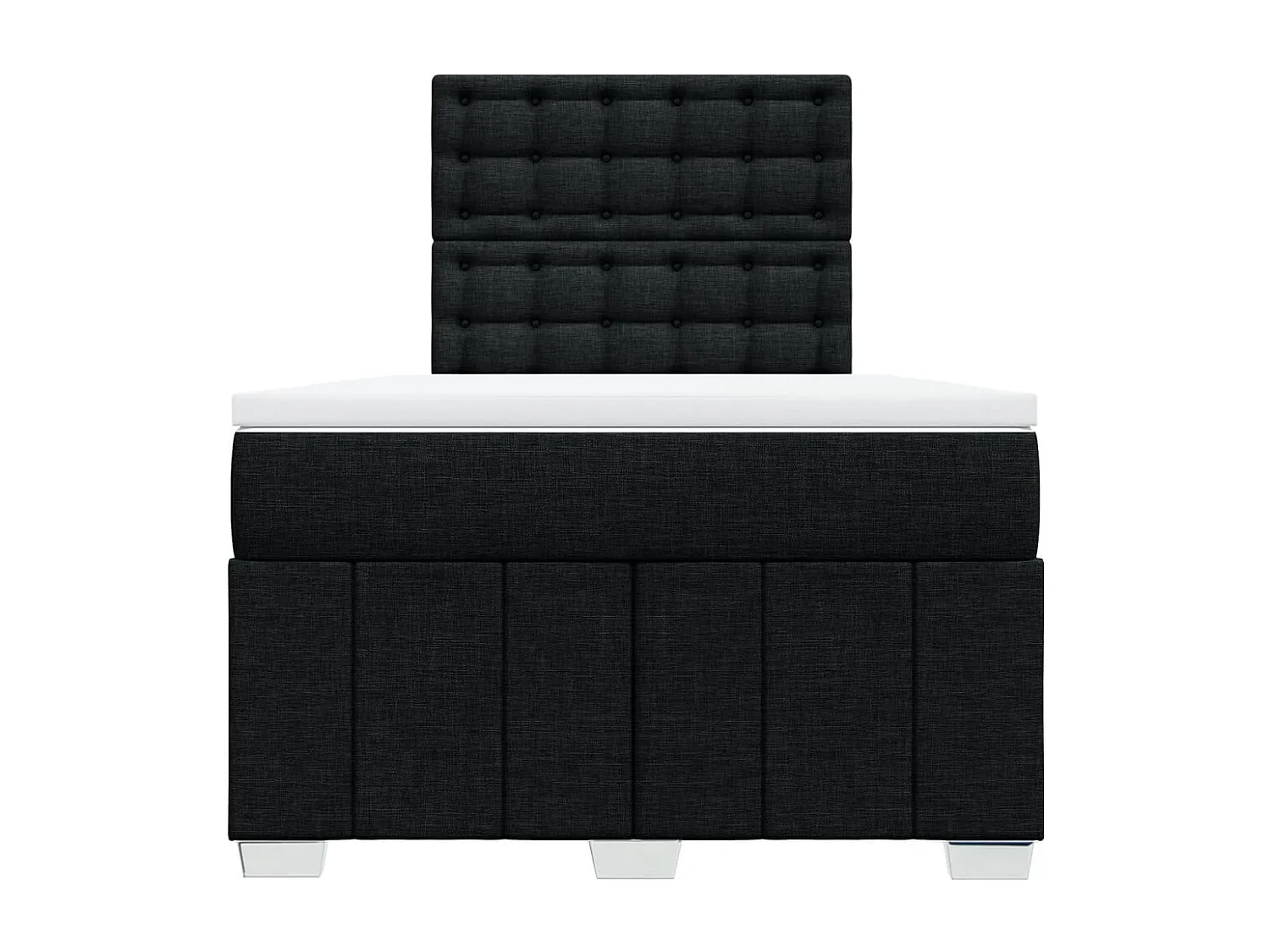 Sommier à lattes de lit avec matelas noir 120x190 cm tissu