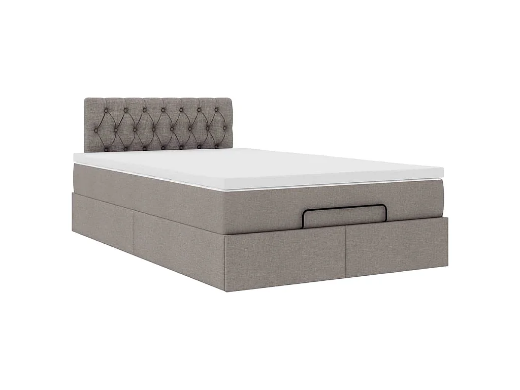 Ottoman bed met matras 120x190 cm stof taupe