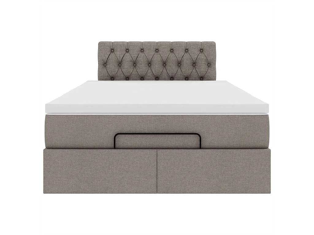 Ottoman bed met matras 120x190 cm stof taupe