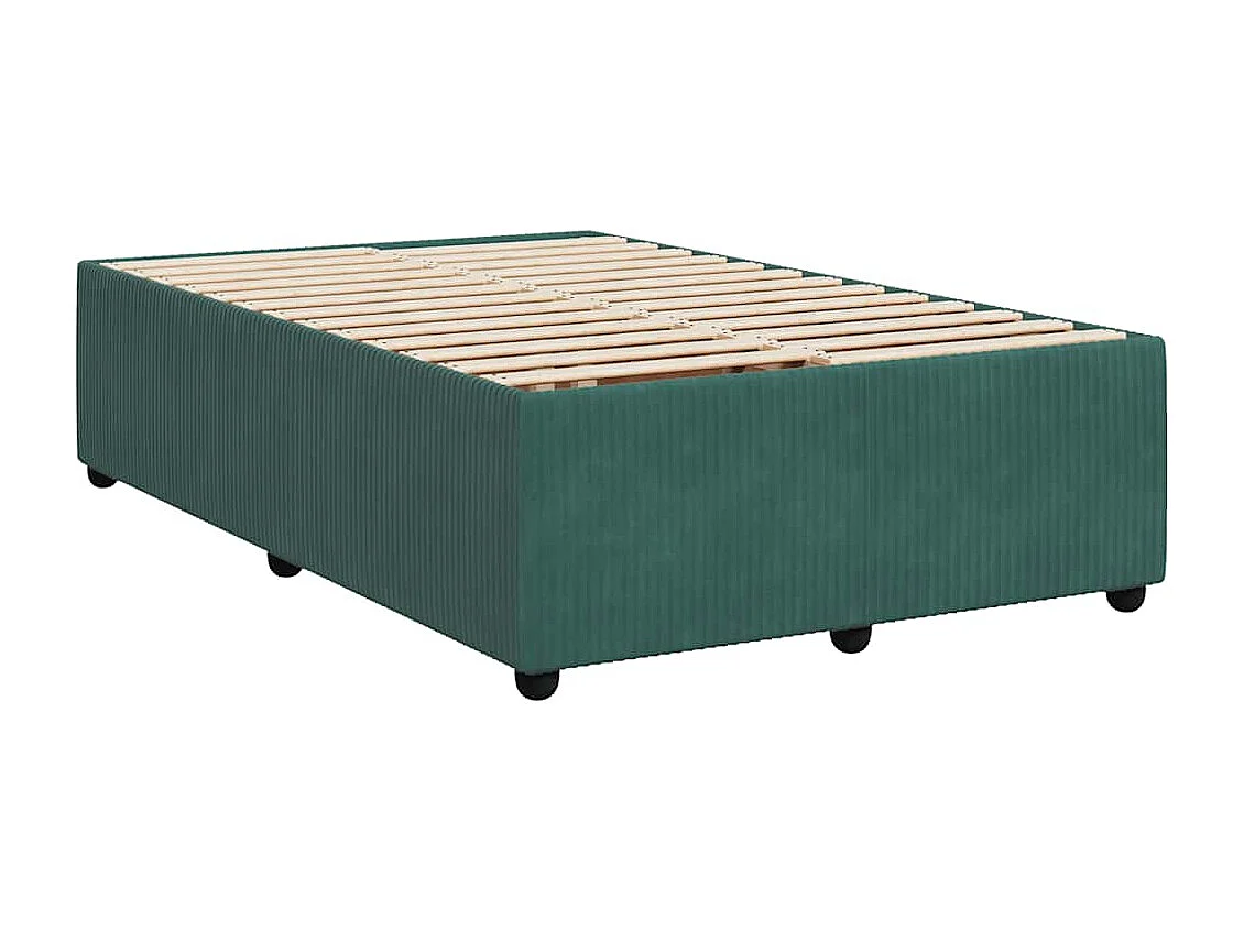 Boxspringbett mit Matratze Dunkelgrün 120x200 cm Samt
