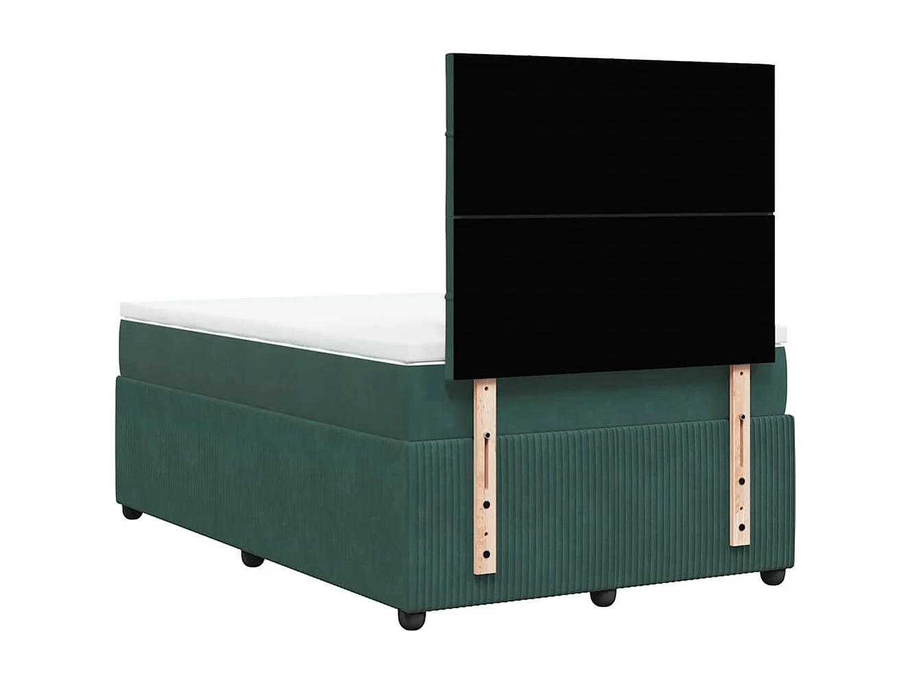 Cama box spring con colchón terciopelo verde oscuro 120x200 cm