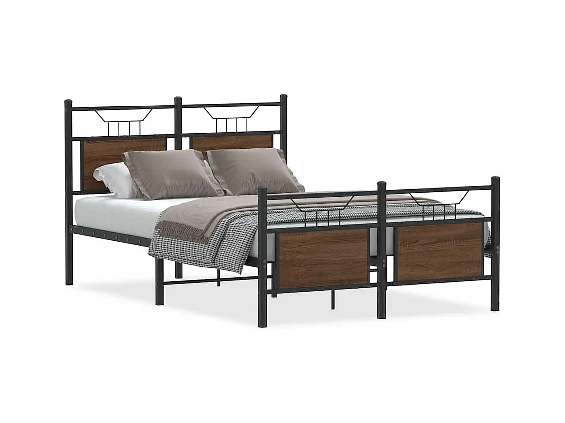 Cadre de lit sans matelas chêne marron 120x200 cm