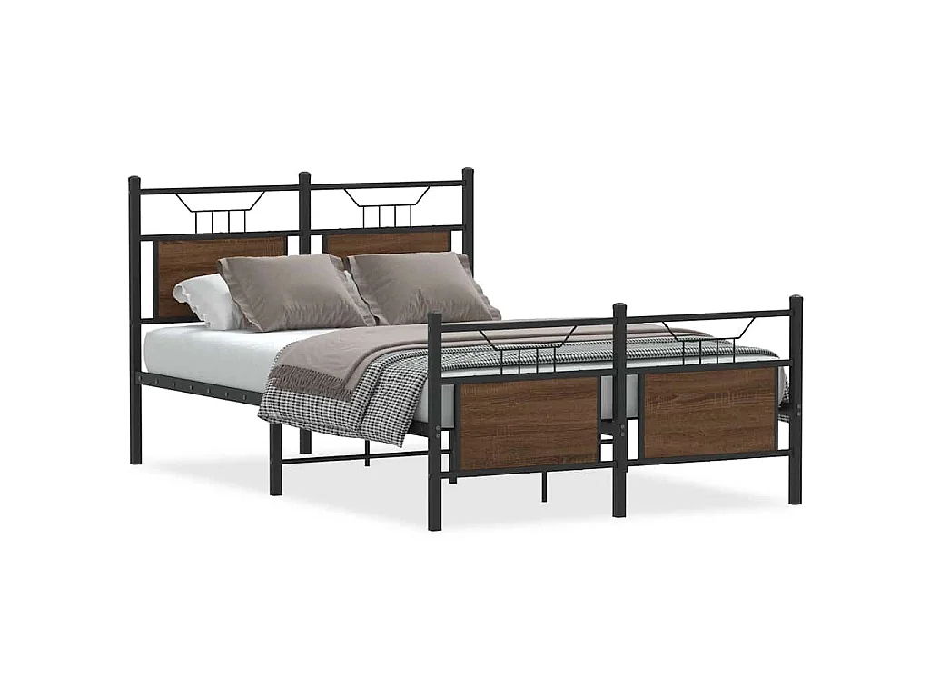 Bedframe zonder matras bewerkt hout bruin eikenkleur 120x200 cm