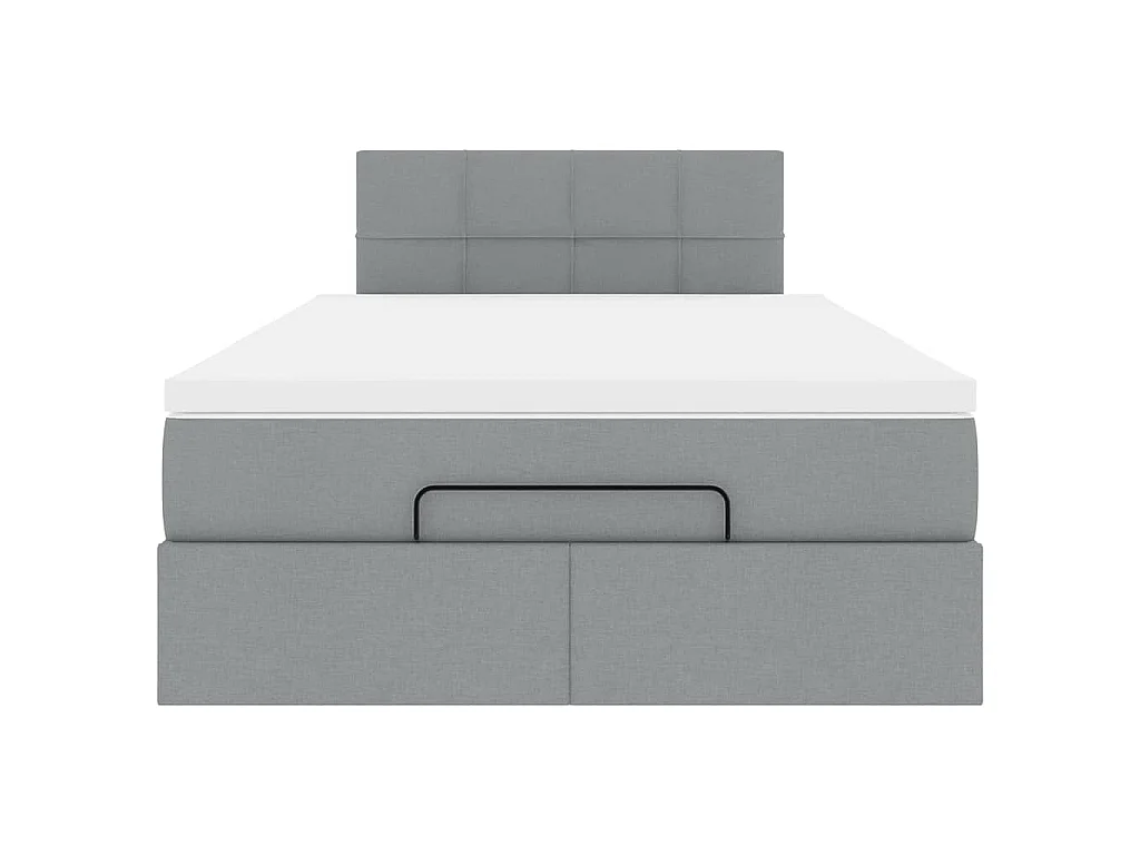Bed met matras 120x200 cm stof lichtgrijs