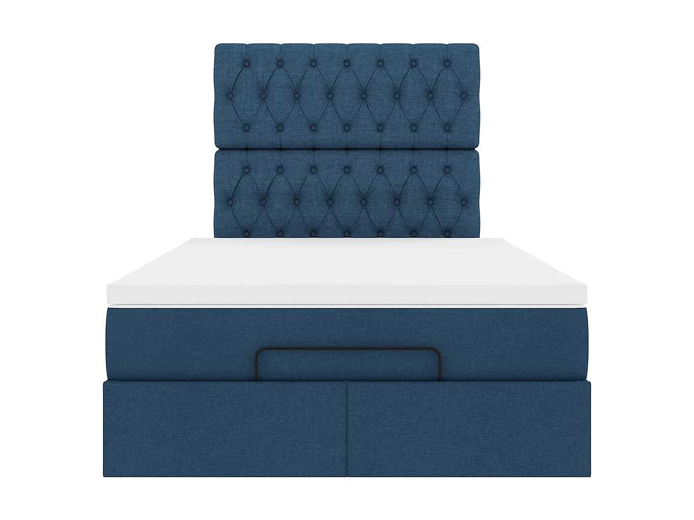 Ottoman-Bett mit Matratze Blau 120x200 cm Stoff