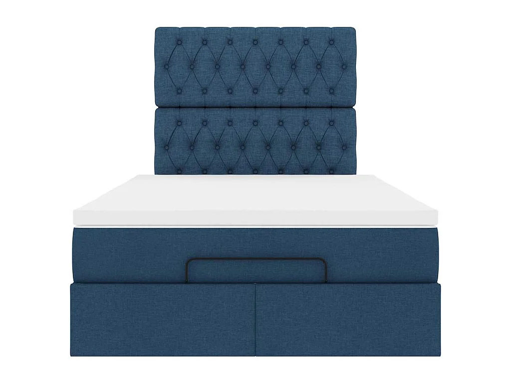 Ottoman bed met matras 120x200cm stof blauw