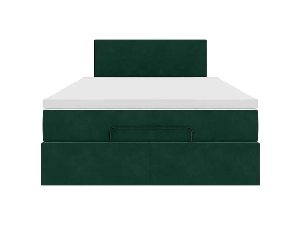 Ottoman-Bett mit Matratze Dunkelgrün 120x200 cm Samt