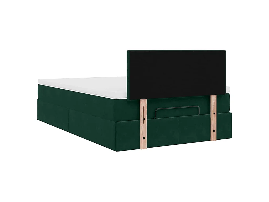 Ottoman-Bett mit Matratze Dunkelgrün 120x200 cm Samt