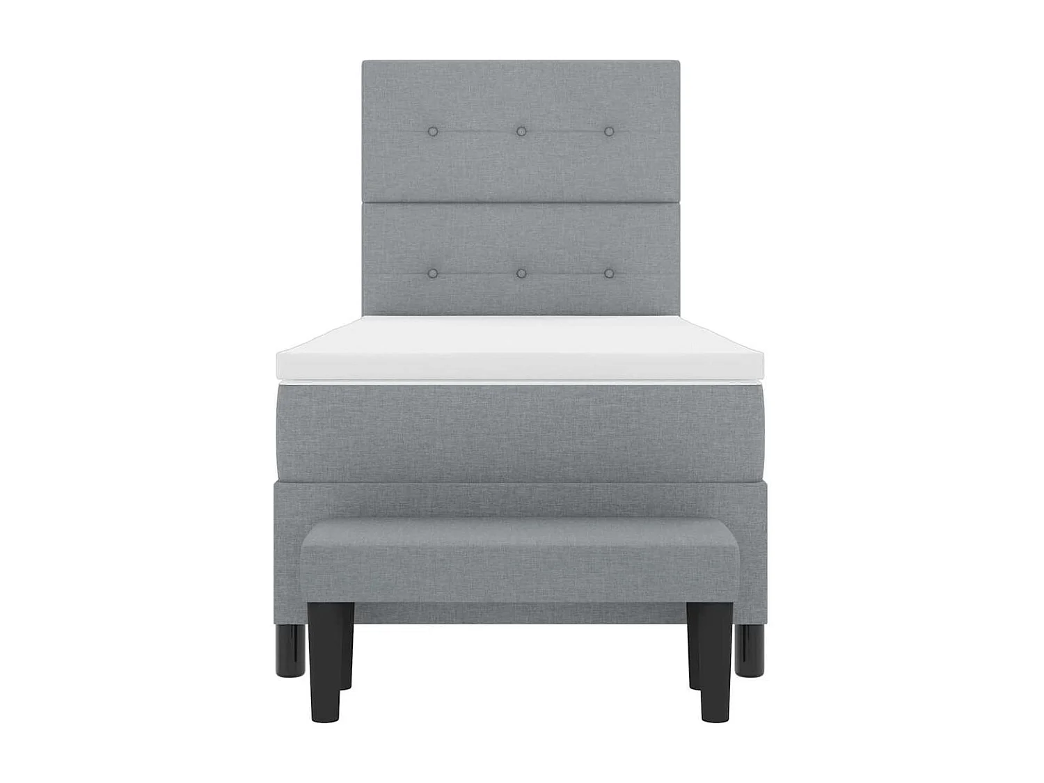 Cama Box com colchão Cinzento-claro 100 x 200 cm tecido