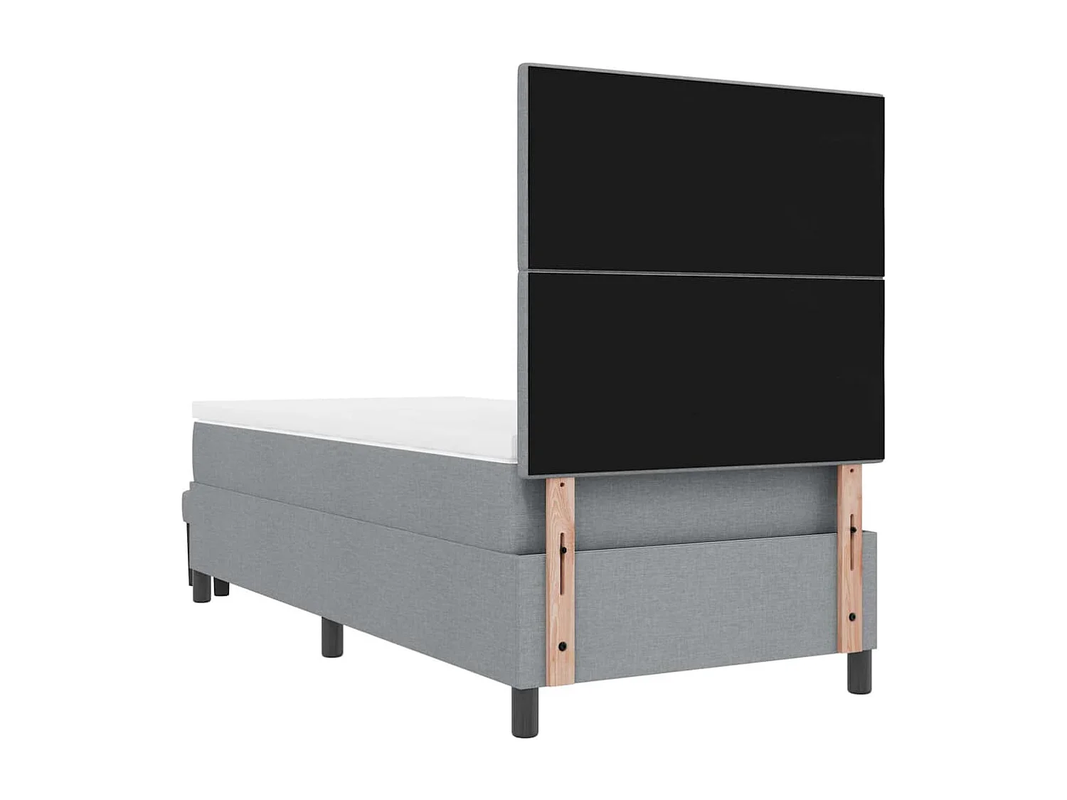 Cama Box com colchão Cinzento-claro 100 x 200 cm tecido