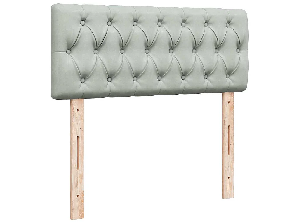Estructura cama otomana colchón terciopelo gris claro 120x200cm