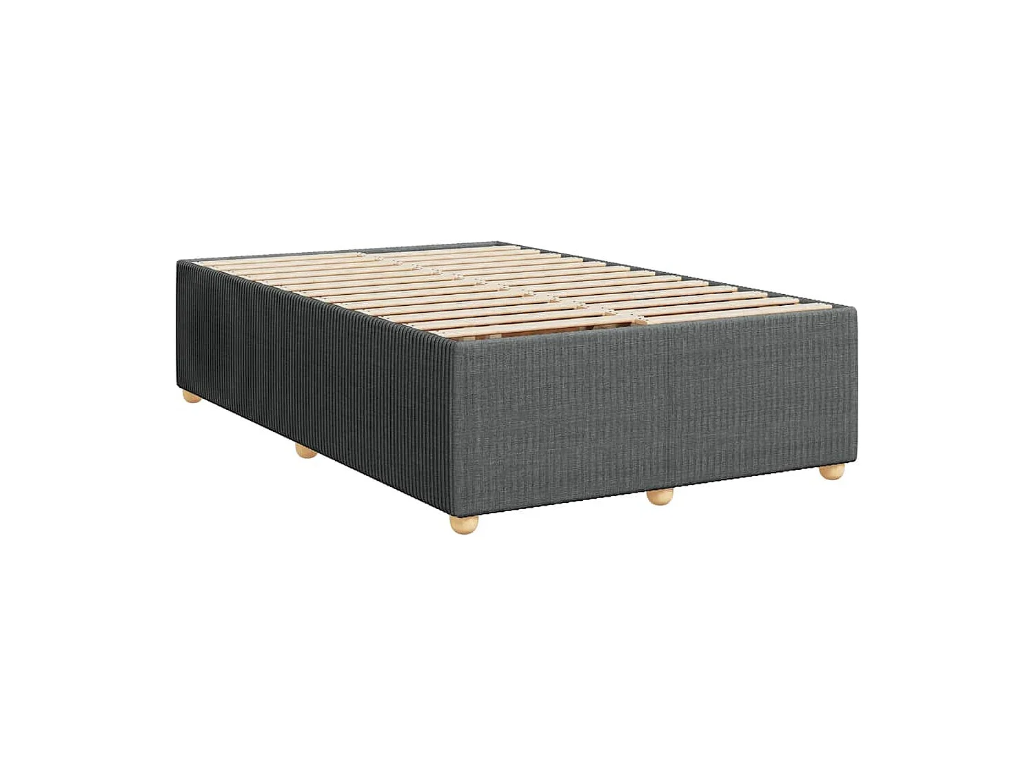 Sommier à lattes de lit avec matelas gris foncé 120x190cm tissu