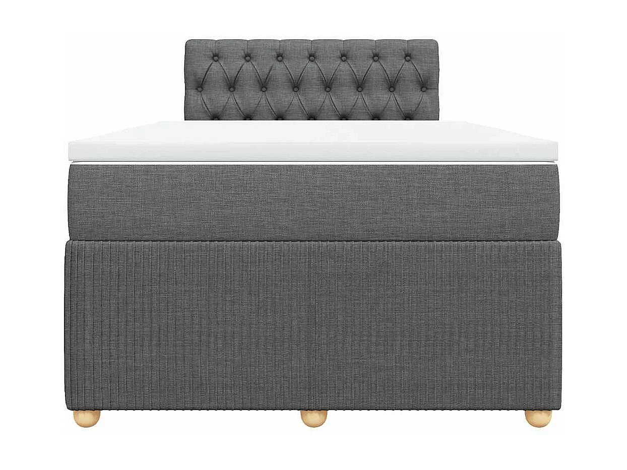 Sommier à lattes de lit avec matelas gris foncé 120x190cm tissu