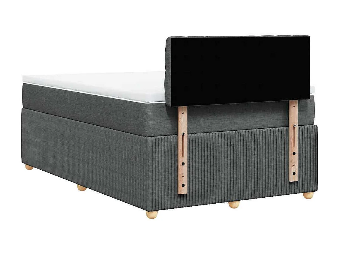 Sommier à lattes de lit avec matelas gris foncé 120x190cm tissu