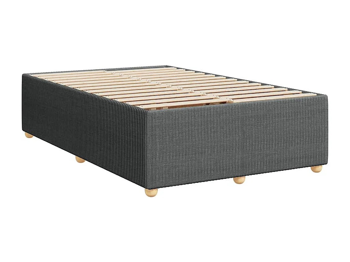 Sommier à lattes de lit avec matelas gris foncé 120x190cm tissu