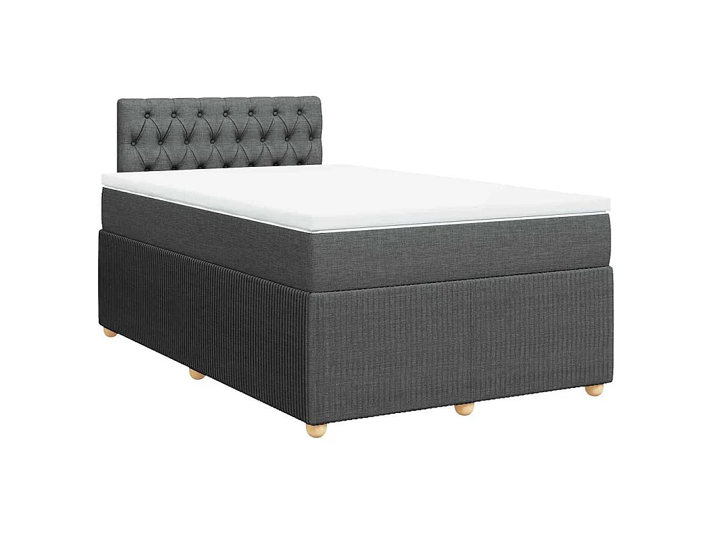 Boxspringbett mit Matratze Dunkelgrau 120x190 cm Stoff