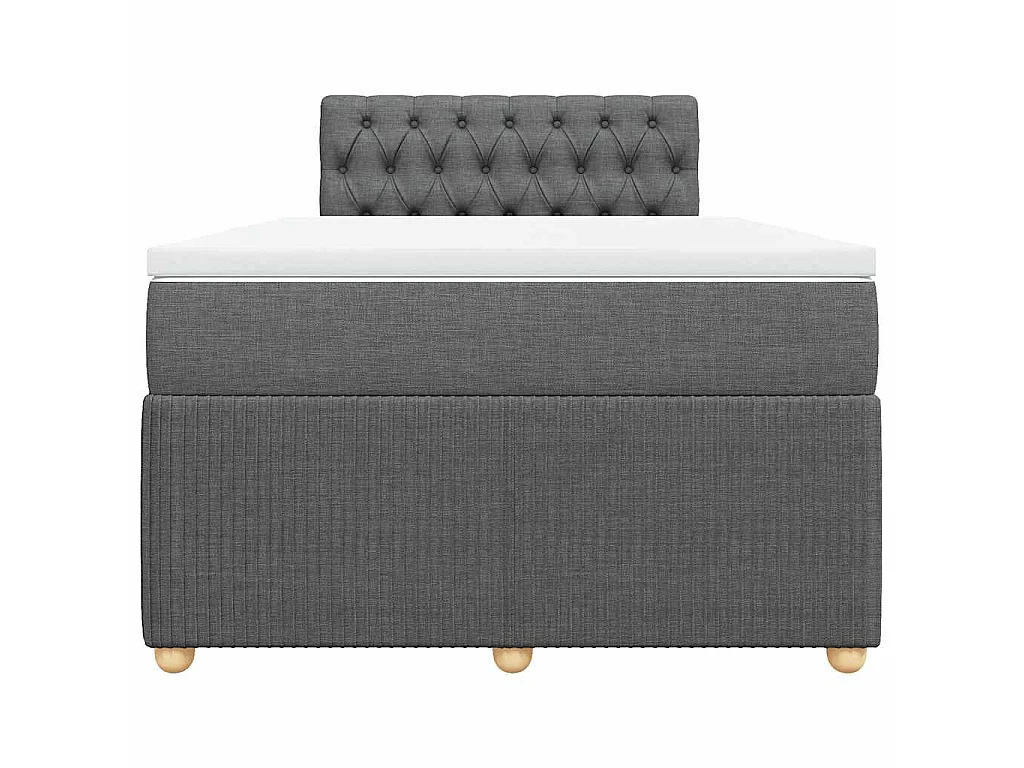 Boxspringbett mit Matratze Dunkelgrau 120x190 cm Stoff