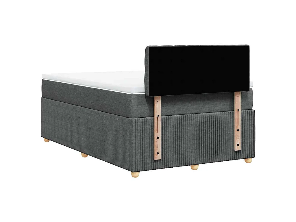 Boxspringbett mit Matratze Dunkelgrau 120x190 cm Stoff