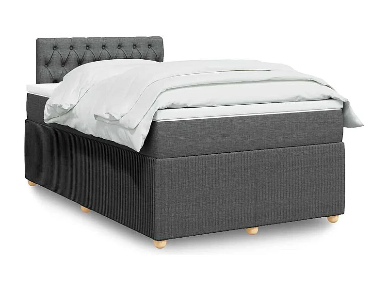 Boxspringbett mit Matratze Dunkelgrau 120x190 cm Stoff