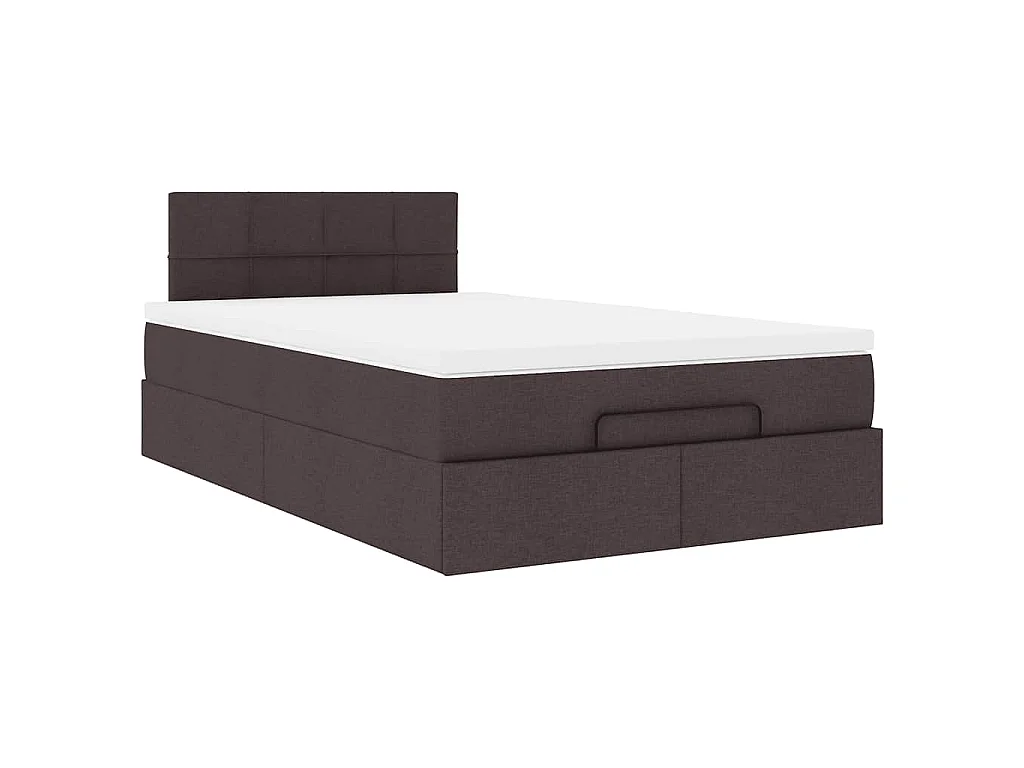 Ottoman bed met matras 120x190 cm stof donkerbruin