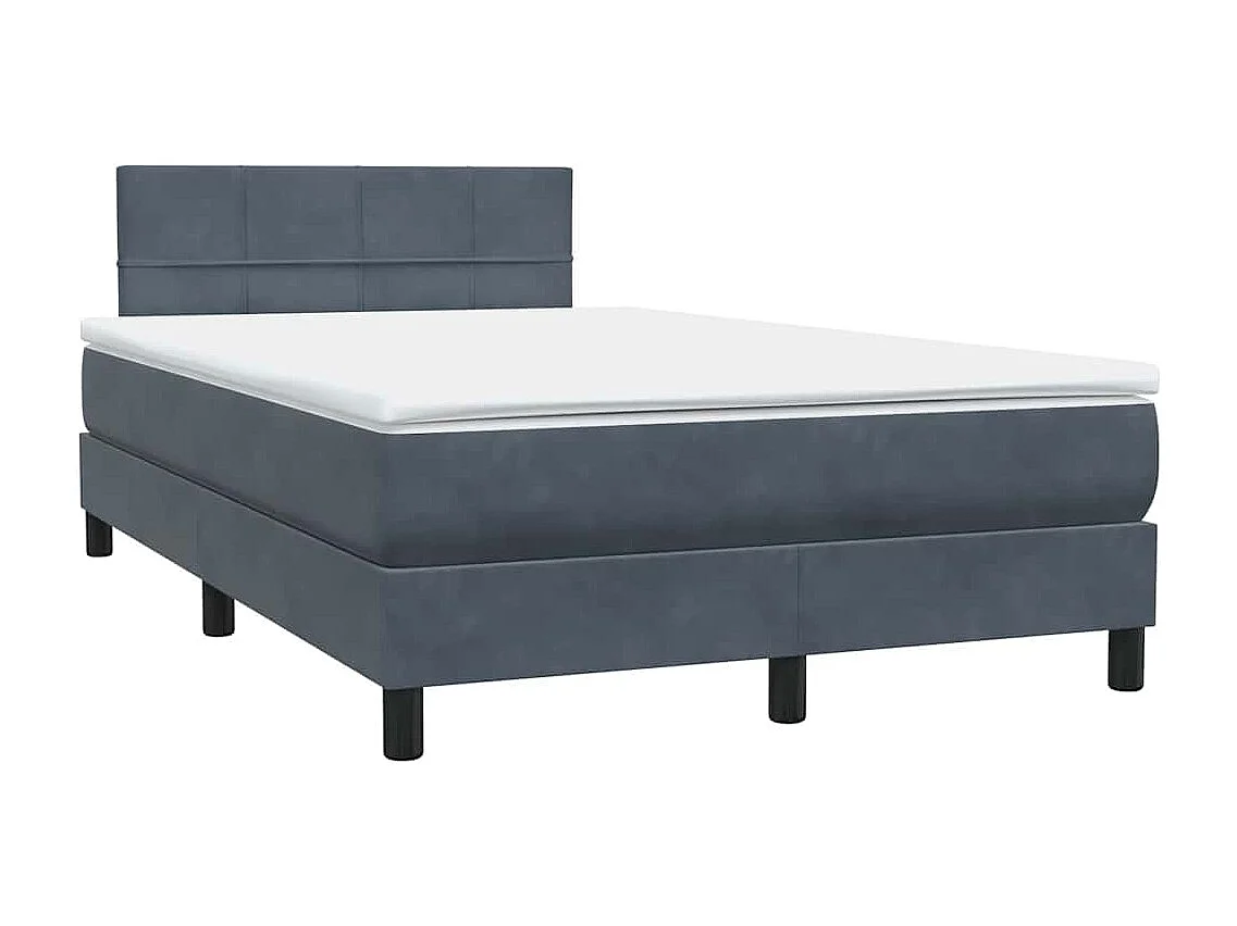 Boxspringbett mit Matratze Dunkelgrau 120x210 cm Samt
